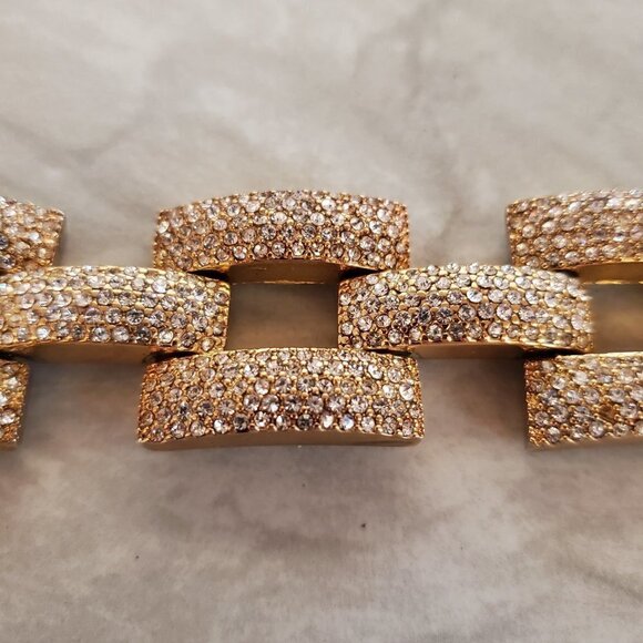 ✨ J.Crew Rhinestone Crystal Pave Link Statement Bracelet ✨ - Picture 4 of 15